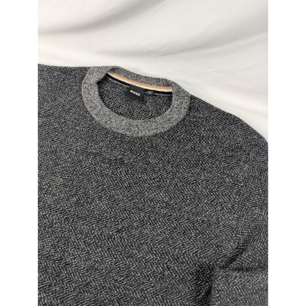 Hugo Boss Virgin Wool Lightweight Wool Sweater Pullover Soft XXL Gray Designer